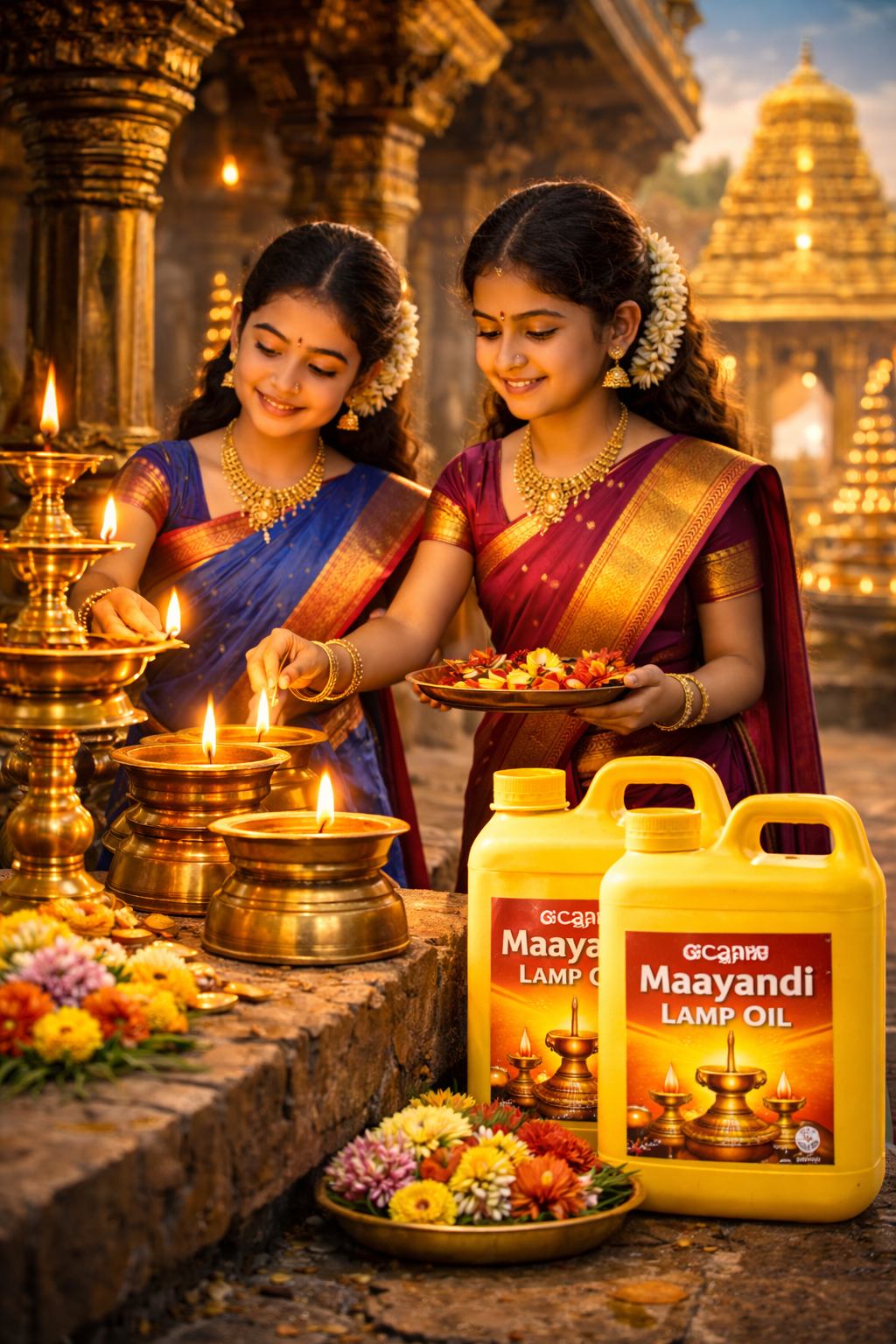 Karnataka Lamp Oil with devotional lamp lighting