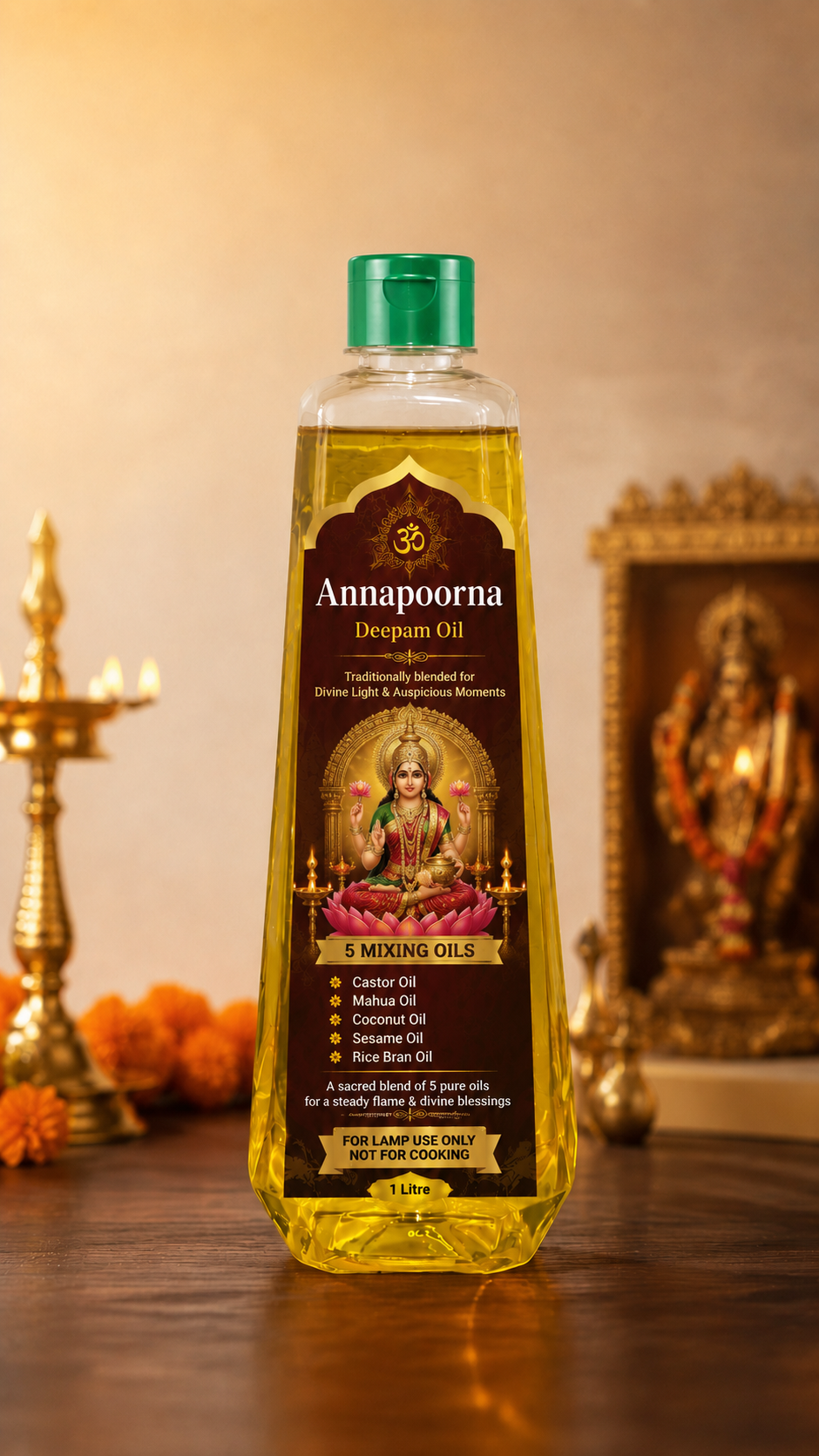 Annapoorna Deepam Oil 1 Litre Back Label