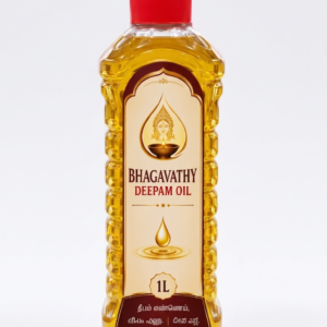 Bhagavathy Deepam Oil 1 Litre front view premium lamp oil bottle for pooja temple and spiritual use