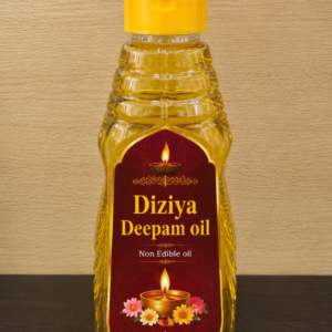Dizhiya Deepam Oil 500ml front view premium lamp oil bottle for pooja temple and religious use