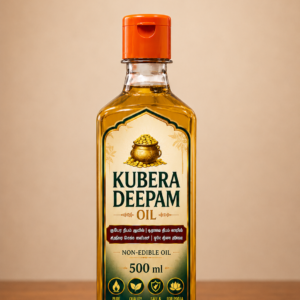 Kubera Deepam Oil 500ml front view premium lamp oil bottle for pooja temple and spiritual use