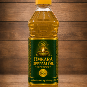 Omkara Deepam Oil 500ml front view premium lamp oil bottle for pooja temple and spiritual use